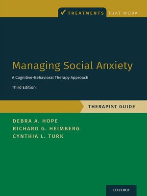 cover image of Managing Social Anxiety, Therapist Guide